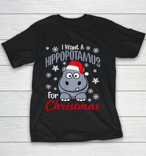 I Want A Hippopotamus For Christmas Shirt Xmas Hippo Youth T-Shirt