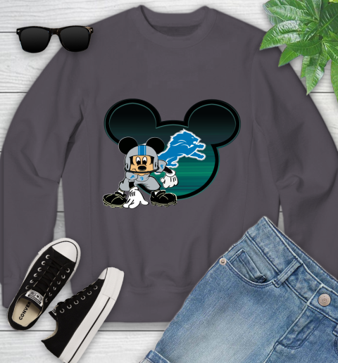NFL Detroit Lions Mickey Mouse Disney Football T Shirt Youth Sweatshirt 6