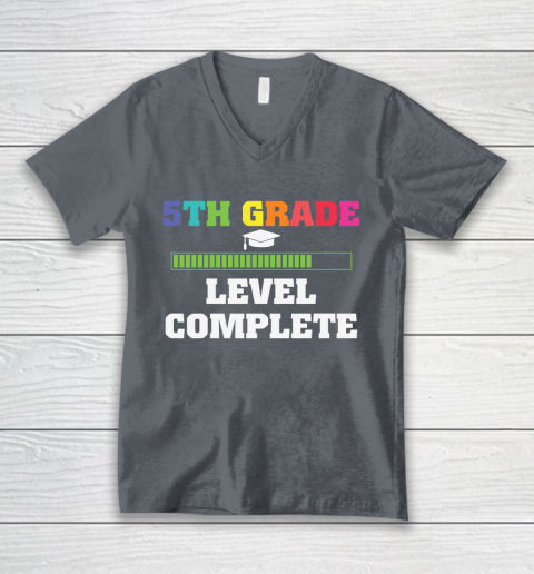 Back To School Shirt 5th Grade Level Complete V Neck T Shirt Tee For Sports