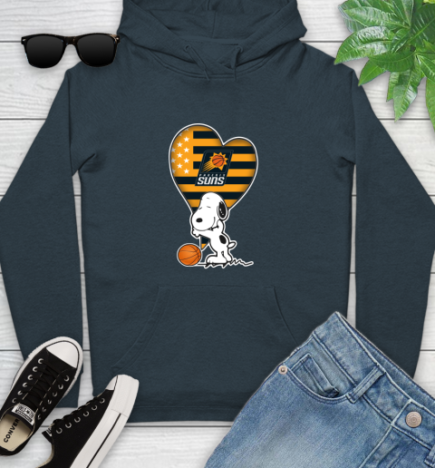 Phoenix Suns NBA Basketball The Peanuts Movie Adorable Snoopy Youth Hoodie 8