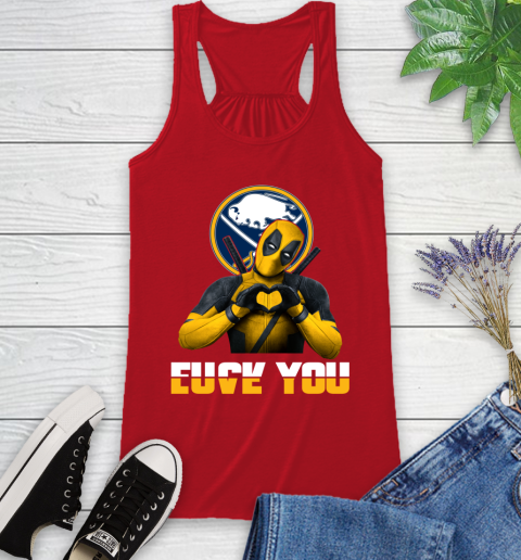 NHL Buffalo Sabres Deadpool Love You Fuck You Hockey Sports Racerback Tank 5