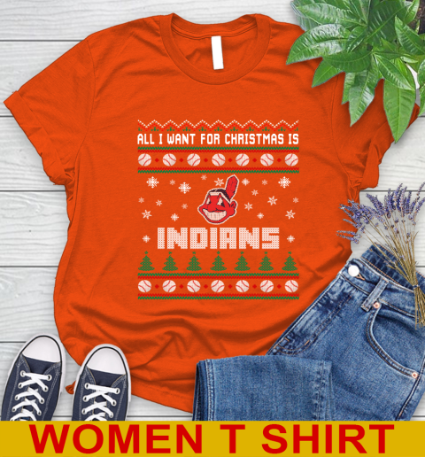 MLB All I Want For Christmas Is Cleveland Indians Baseball Sports 87
