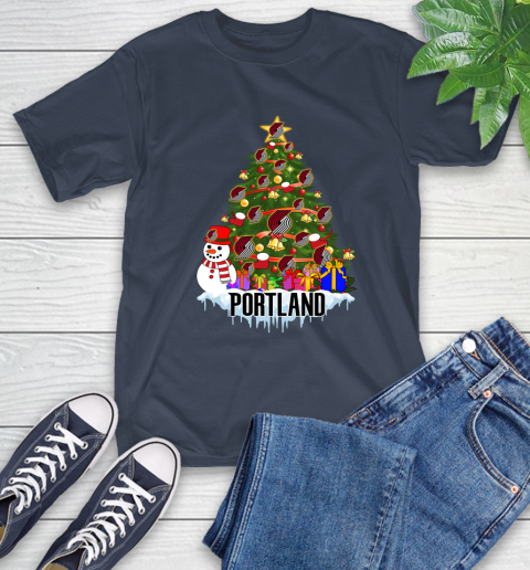 Portland Trail Blazers Merry Christmas NBA Basketball Sports T-Shirt 4