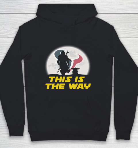 Houston Texans NFL Football Star Wars Yoda And Mandalorian This Is The Way Youth Hoodie