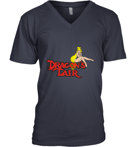 2vrx dragons lair daphne baseball shirts v neck unisex 8 front navy