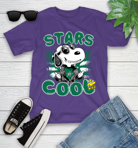 NHL Hockey Dallas Stars Cool Snoopy Shirt Youth T-Shirt 3