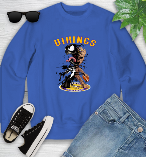 NFL Minnesota Vikings Football Venom Groot Guardians Of The Galaxy Youth Sweatshirt 9 NFL Minnesota Vikings Football Venom Groot Guardians Of The Galaxy Youth Sweatshirt - Image 9