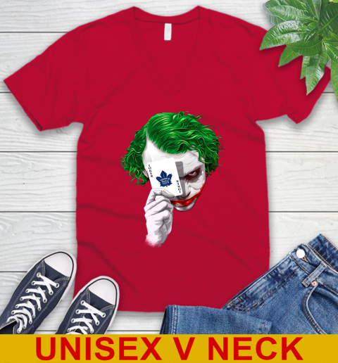 Toronto Maple Leafs NHL Hockey Joker Card Shirt V Neck T Shirt Tee For Sports