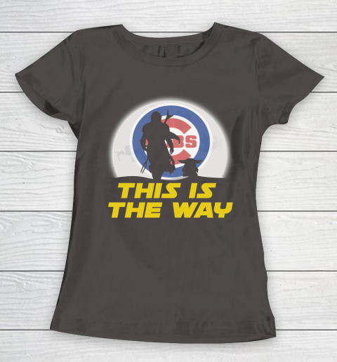 Chicago Cubs MLB Baseball Star Wars Yoda And Mandalorian This Is The Way Women's T-Shirt 7