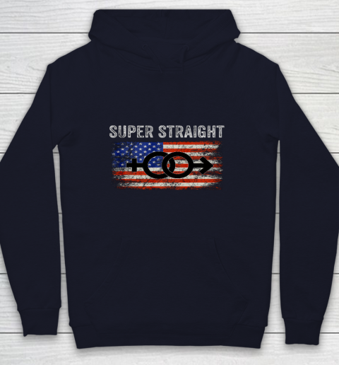 Vintage Us Flag Gender Identity Super Straight Identity Youth Hoodie 2