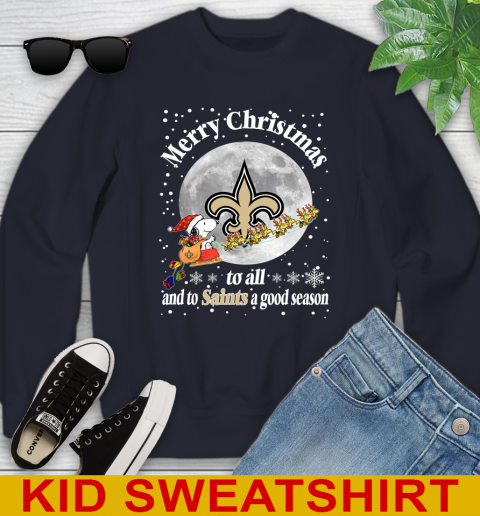 New Orleans Saints Merry Christmas To All And To Saints A Good Season NFL Football Sports Youth Sweatshirt 2