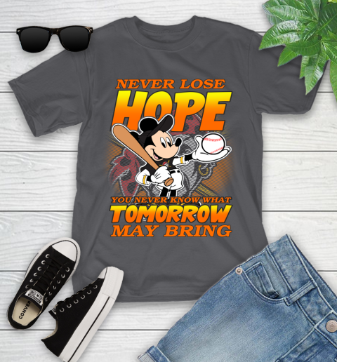 Pittsburgh Pirates MLB Baseball Mickey Disney Never Lose Hope Youth T-Shirt 6