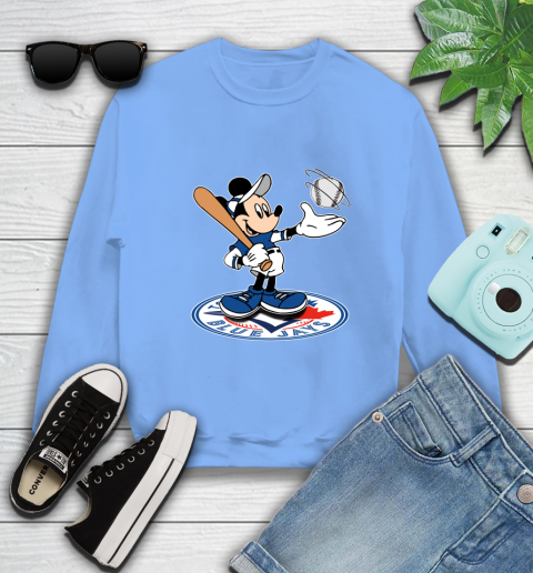 MLB Baseball Toronto Blue Jays Cheerful Mickey Disney Shirt Sweatshirt 11