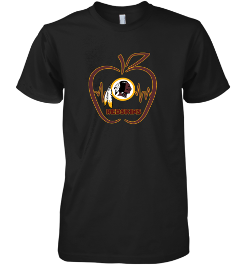 Apple Heartbeat Teacher Symbol Wasington Redskins Premium Men's T-Shirt
