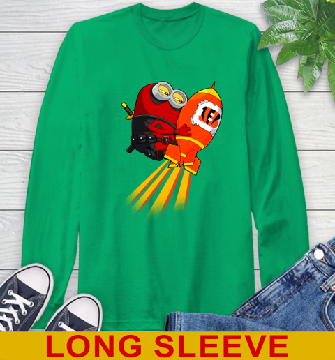 NFL Football Cincinnati Bengals Deadpool Minion Marvel Shirt Long Sleeve T-Shirt 8