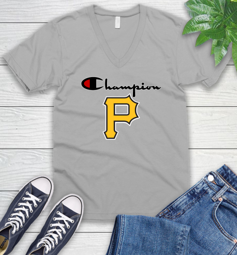 MLB Baseball Pittsburgh Pirates Champion Shirt V-Neck T-Shirt 2