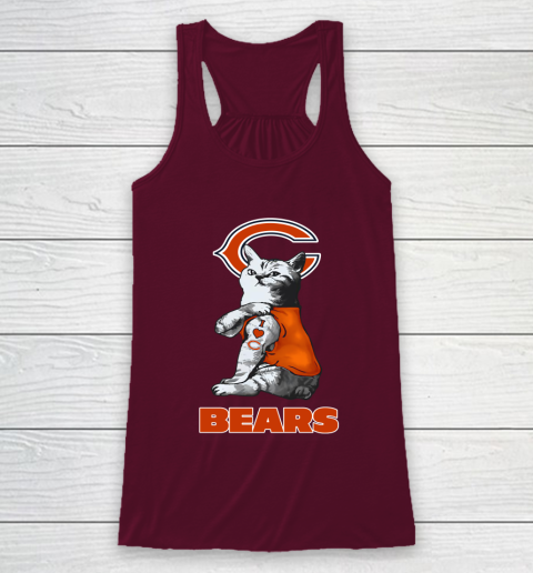 NFL Football My Cat Loves Chicago Bears Racerback Tank 2