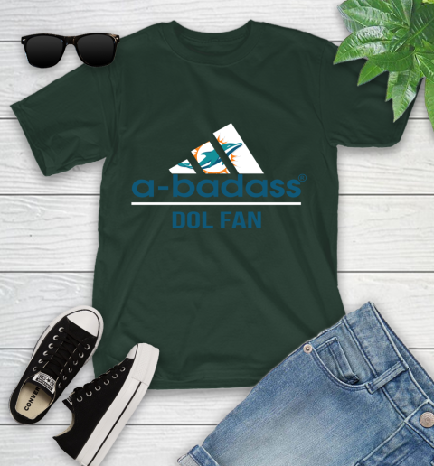 NFL A Badass Miami Dolphins Fan Adidas Football Sports Youth T-Shirt 5
