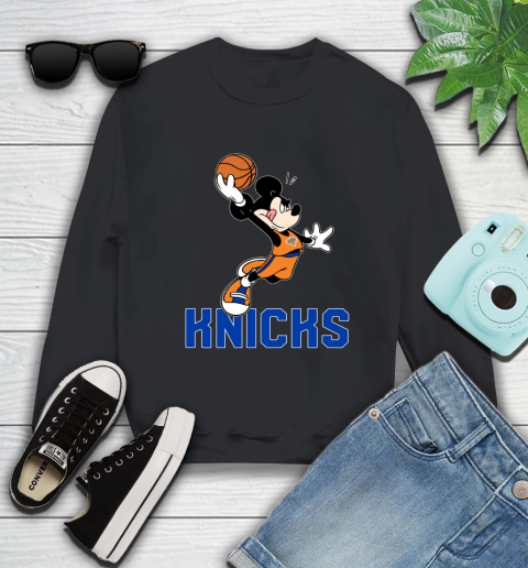 NBA Basketball New York Knicks Cheerful Mickey Mouse Shirt Sweatshirt