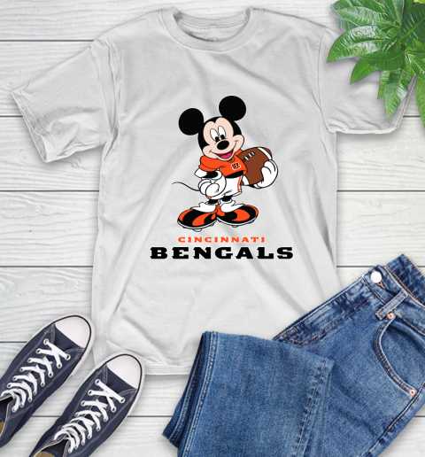NFL Football Cincinnati Bengals Cheerful Mickey Mouse Shirt T-Shirt 2