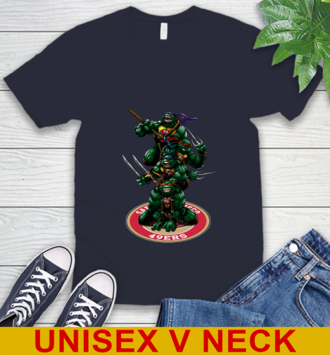 NFL Football San Francisco 49ers Teenage Mutant Ninja Turtles Shirt V-Neck T-Shirt 3