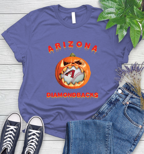 MLB Arizona Diamondbacks Halloween Pumpkin Baseball Sports Women's T-Shirt 11