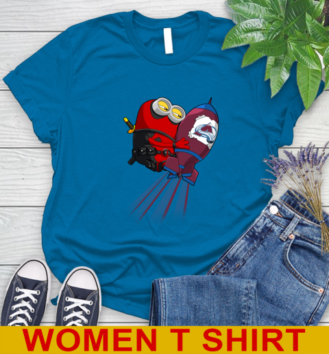 NHL Hockey Colorado Avalanche Deadpool Minion Marvel Shirt Women's T-Shirt 8