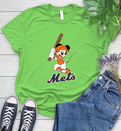 MLB Baseball New York Mets Cheerful Mickey Mouse Shirt Women's T-Shirt 11 MLB Baseball New York Mets Cheerful Mickey Mouse Shirt Women's T-Shirt - Image 11