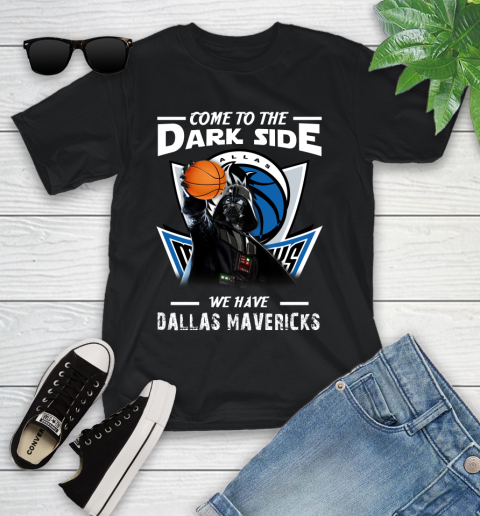NBA Come To The Dark Side We Have Dallas Mavericks Star Wars Darth Vader Basketball Youth T-Shirt