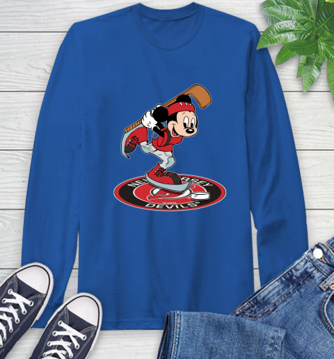 NHL Hockey New Jersey Devils Cheerful Mickey Disney Shirt Long Sleeve T-Shirt 10