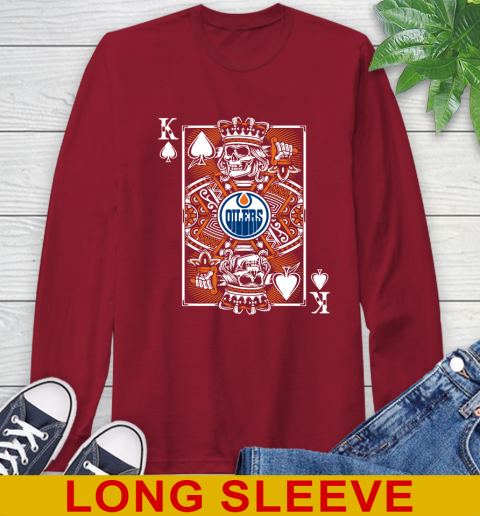 Edmonton Oilers NHL Hockey The King Of Spades Death Cards Shirt Long Sleeve T-Shirt 9