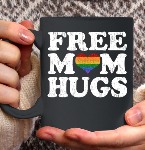 Nurse Shirt Vintage Free Mom hugs Rainbow heart shirt love LGBT pride T Shirt Ceramic Mug 15oz