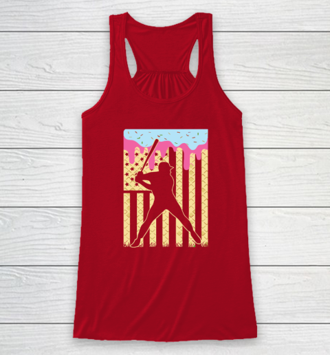 Baseball Ice Cream Drip Racerback Tank 3