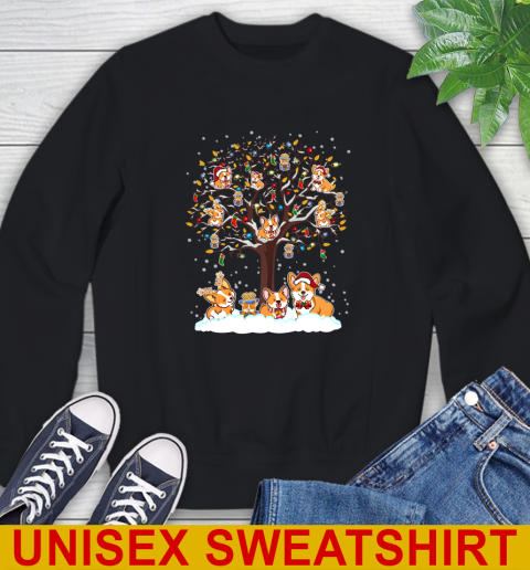 Corgi dog pet lover light christmas tree shirt 25