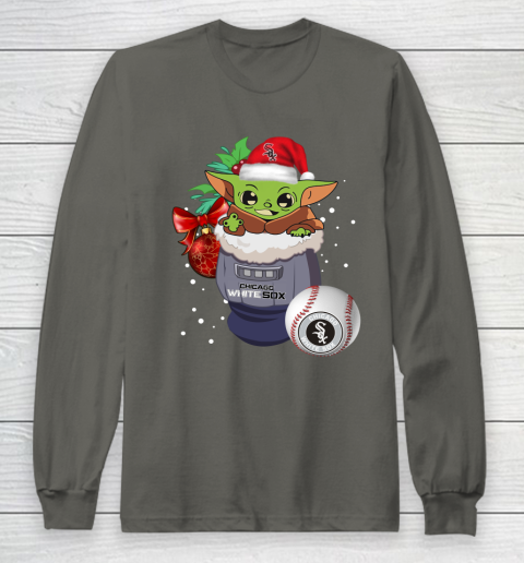 Chicago White Sox Christmas Baby Yoda Star Wars Funny Happy MLB Long Sleeve T-Shirt 8