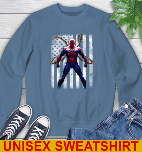 NHL Hockey Carolina Hurricanes Spider Man Avengers Marvel American Flag Shirt Sweatshirt 10