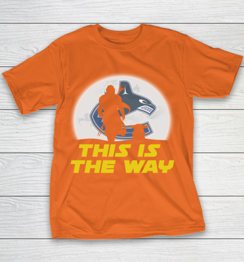 Vancouver Canucks NHL Ice Hockey Star Wars Yoda And Mandalorian This Is The Way Youth T-Shirt 4