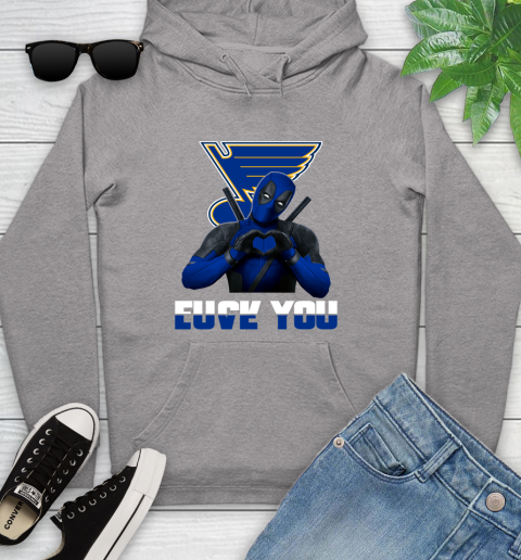 NHL St.Louis Blues Deadpool Love You Fuck You Hockey Sports Youth Hoodie 6