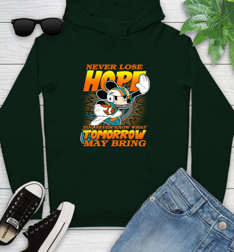 Miami Dolphins NFL Football Mickey Disney Never Lose Hope Youth Hoodie 14