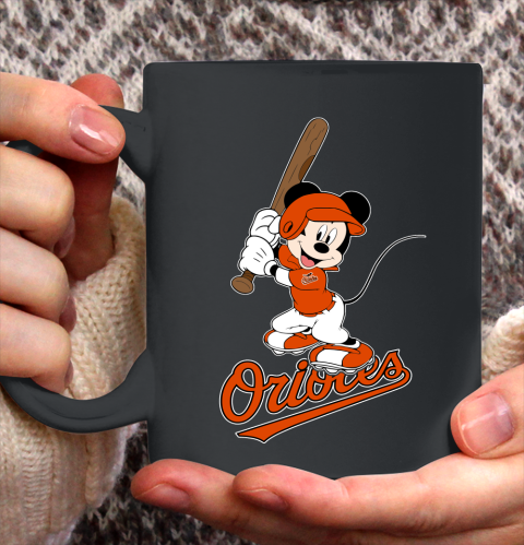 MLB Baseball Baltimore Orioles Cheerful Mickey Mouse Shirt Ceramic Mug 15oz