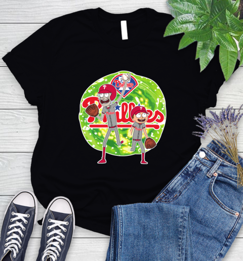 MLB Philadelphia Phillies Rick And Morty Baseball Sports Women's T-Shirt 2