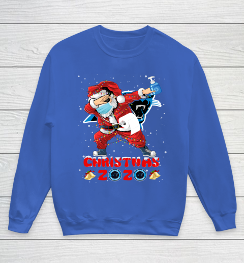Carolina Panthers Funny Santa Claus Dabbing Christmas 2020 NFL Youth Sweatshirt 6