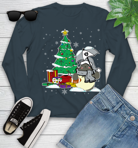 Oakland Raiders NFL Football Cute Tonari No Totoro Christmas Sports Youth Long Sleeve 9