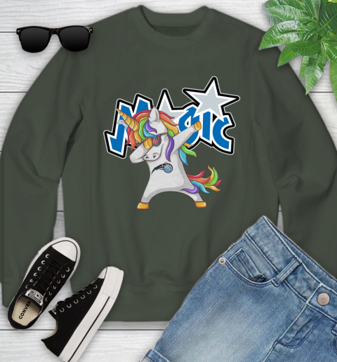 Orlando Magic NBA Basketball Funny Unicorn Dabbing Sports Youth Sweatshirt 10