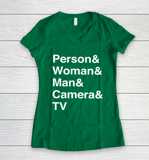 Person Woman Man Camera TV Women's V-Neck T-Shirt 3