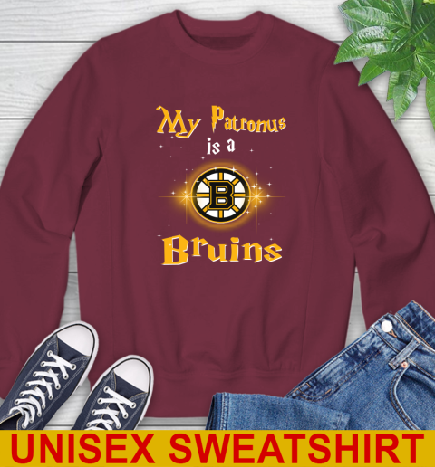 NHL Hockey Harry Potter My Patronus Is A Boston Bruins Sweatshirt 6