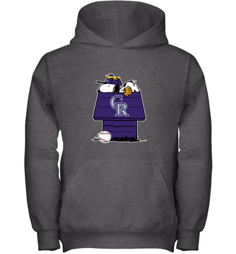 Colorado Rockies Snoopy And Woodstock Resting Together MLB Youth Hoodie