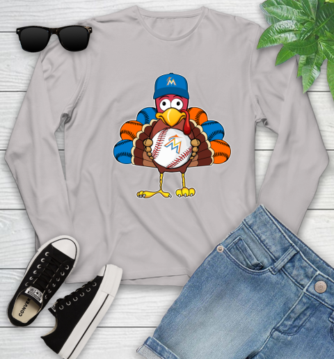 Miami Marlins Turkey thanksgiving Youth Long Sleeve 12
