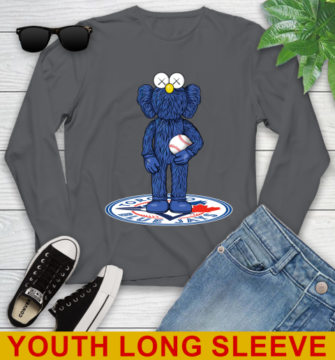MLB Baseball Toronto Blue Jays Kaws Bff Blue Figure Shirt Youth Long Sleeve 9