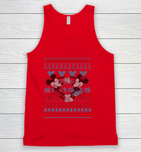 Disney Mickey And Minnie Mouse Christmas Ugly Sweater Style Tank Top 5